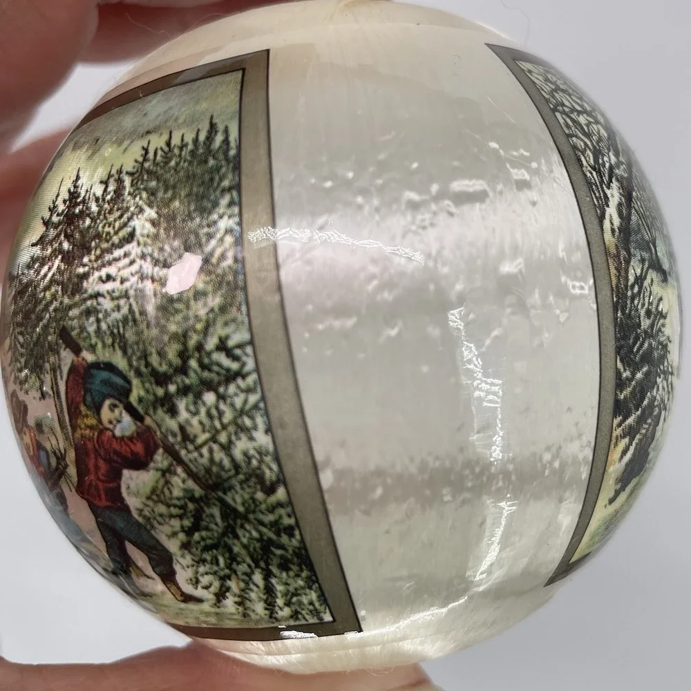 VTG Decorations Of Distinction 2 Holiday Ornaments Christmas‎ Winter Scenes Snow
